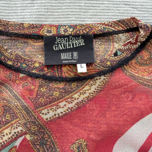 Vintage Y2K Paisley JPG Mesh Top - Picture 3 of 5